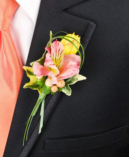 PASTEL POTPOURRI PROM BOUTONNIERE – Flowers 'N' Things