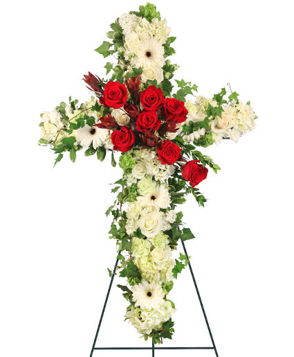 PEACEFUL CROSSOVER IN RED STANDING SPRAY