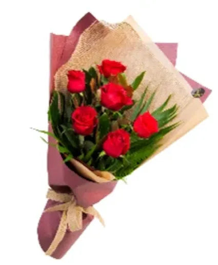 6 ROSES WRAPPED WITH FILLERS – Flowers 'N' Things