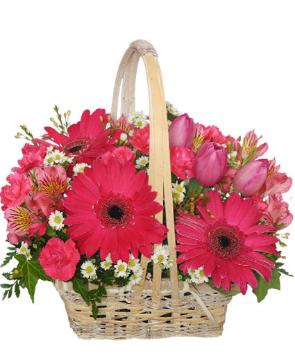 BEST WISHES BASKET OF FRESH FLOWERS