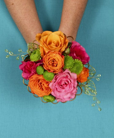 HOT PINK & ORANGE HANDHELD BOUQUET