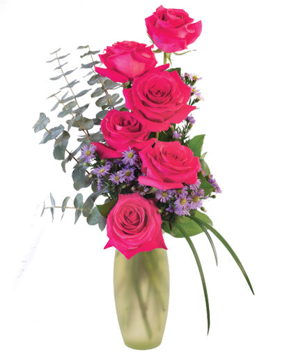 HOT PINK ROSES FLORAL DESIGN