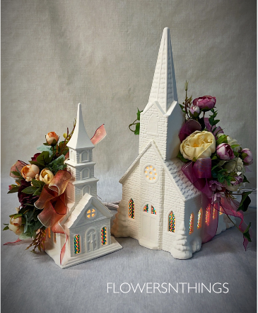 CERAMIC CHURCH KEEPSAKE INSPIRATIONAL