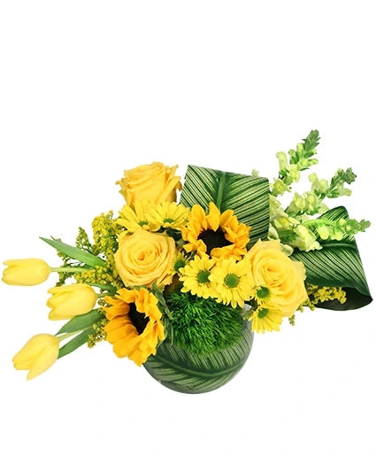 SPLENDID SUNSHINE VASE ARRANGEMENT