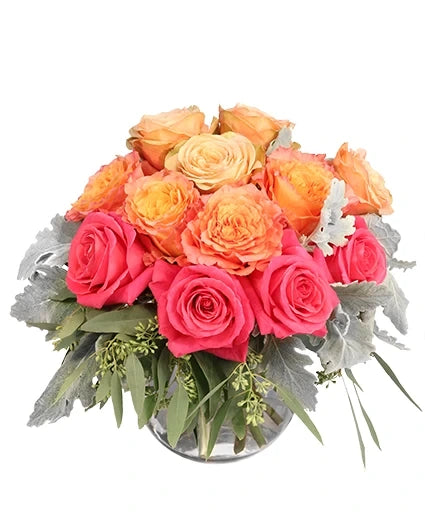 SWEET PEACH SORBET ROSE ARRANGEMENT