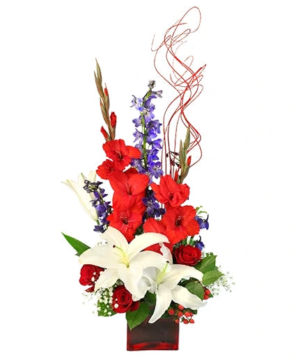 VICTORY FIREWORKS VASE ARRANGEMENT