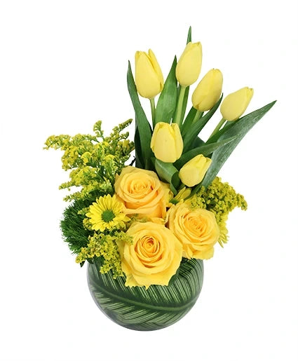 YELLOW OPTIMISM FLOWER ARRANGEMENT